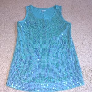 NWOT! Blue sparkle top